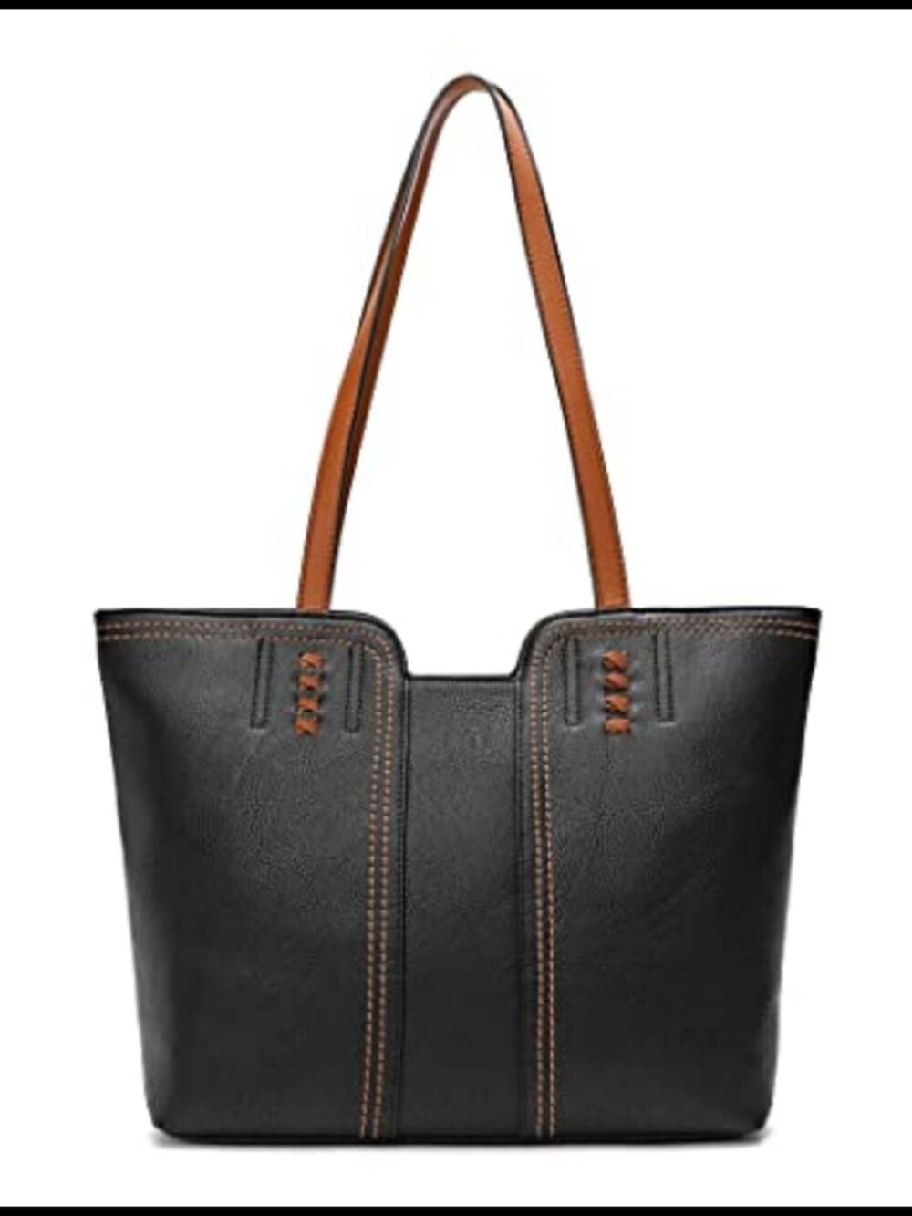 Vegan Leather Tote Bag Top Handle Satchel Purse